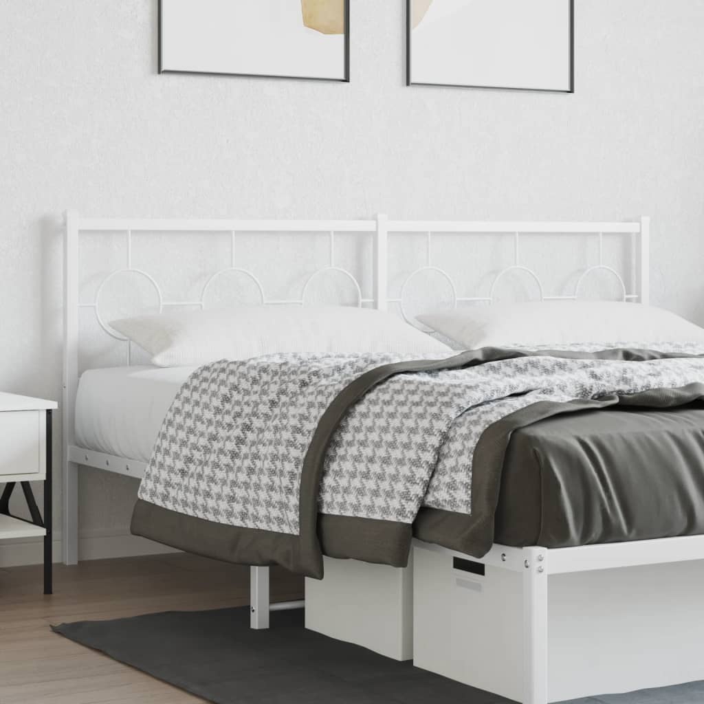 vidaXL Metal Headboard White 180 cm