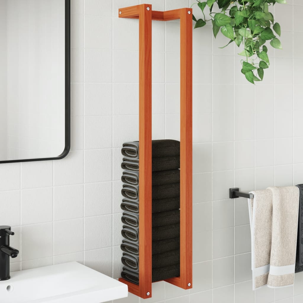 vidaXL Towel Rack Wax Brown 23x18x110 cm Solid Wood Pine