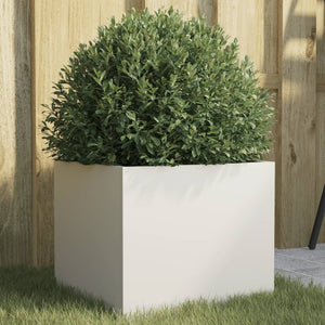 vidaXL Planter White 32x30x29 cm Cold-rolled Steel