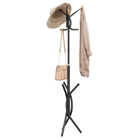 vidaXL Coat Stand Black 176 cm Powder-coated Iron