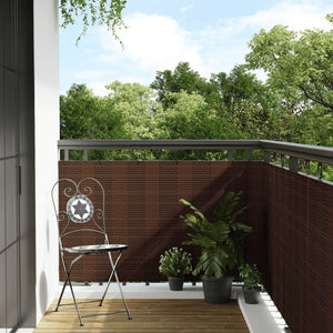 vidaXL Balcony Screen Brown and Black 300x90 cm Poly Rattan