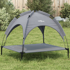 vidaXL Dog Bed with Canopy Anthracite Oxford Fabric and Steel