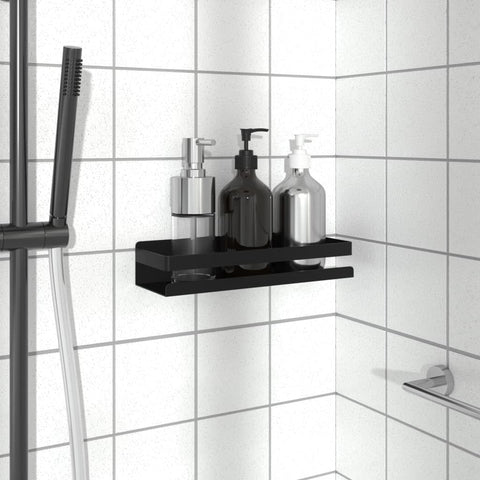 vidaXL Shower Shelf Matt Black 30x10x6 cm Brushed 304 Stainless Steel