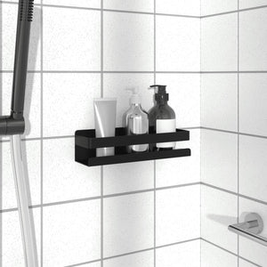 vidaXL Shower Shelf Matt Black 23x6.5x6 cm Brushed 304 Stainless Steel