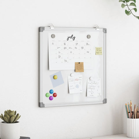 vidaXL Magnetic Whiteboard 40x40x1.7 cm Aluminium