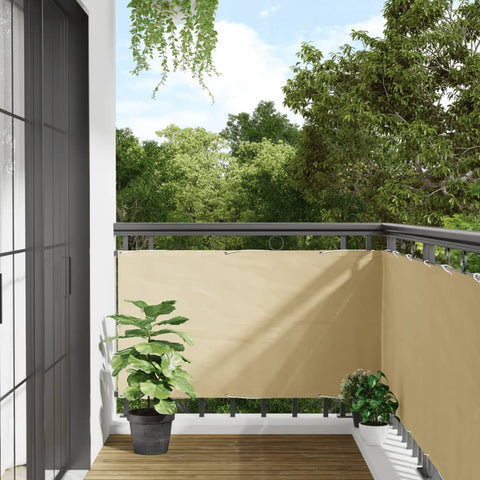 vidaXL Balcony Privacy Screen Cream 400x75 cm PVC