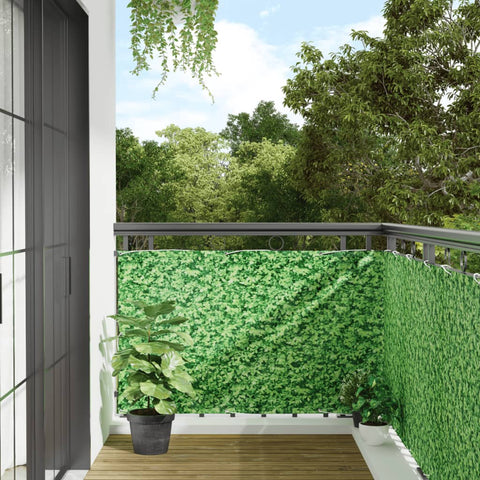 vidaXL Balcony Privacy Screen Plant Look Green 500x90 cm PVC