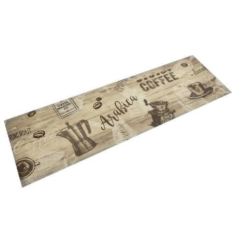 vidaXL Kitchen Rug Washable Coffee Brown 45x150 cm Velvet