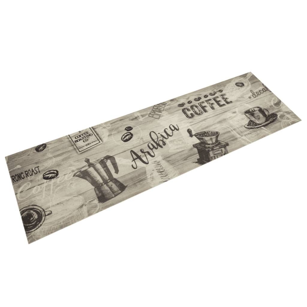 vidaXL Kitchen Rug Washable Coffee Grey 45x150 cm Velvet