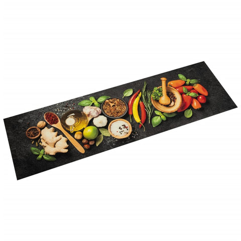 vidaXL Kitchen Rug Washable Spices 45x150 cm Velvet