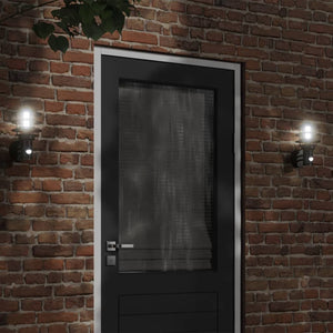 vidaXL Outdoor Wall Light with Sensor Black Stainless Steel