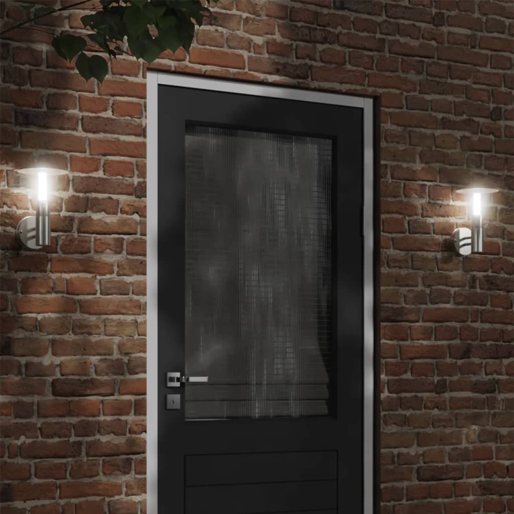 vidaXL Outdoor Wall Light Silver Stainless Steel