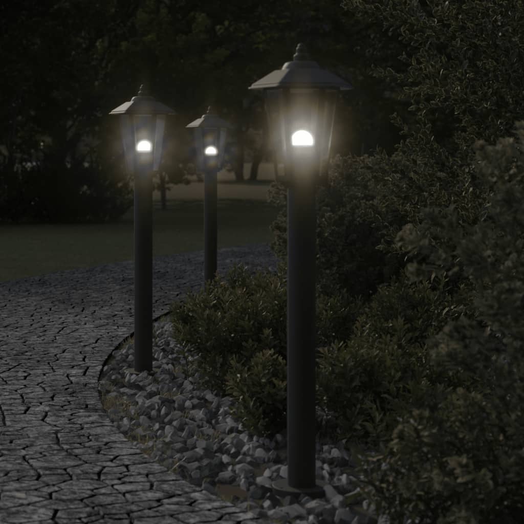 vidaXL Outdoor Floor Lamp Black 80 cm Stainless Steel