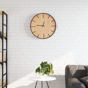 vidaXL Wall Clock Brown Ç?39 cm Iron and Engineered Wood