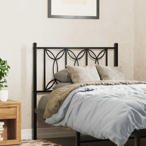 vidaXL Metal Headboard Black 80 cm