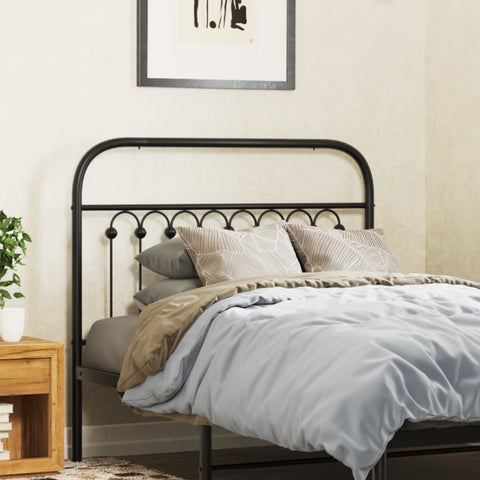 vidaXL Metal Headboard Black 100 cm