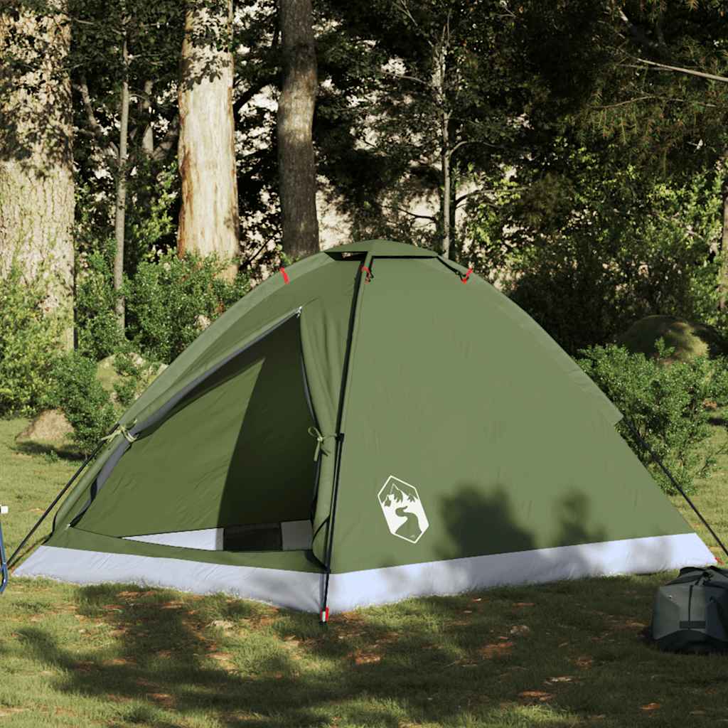 vidaXL Camping Tent Dome 2-Person Olive Green Waterproof