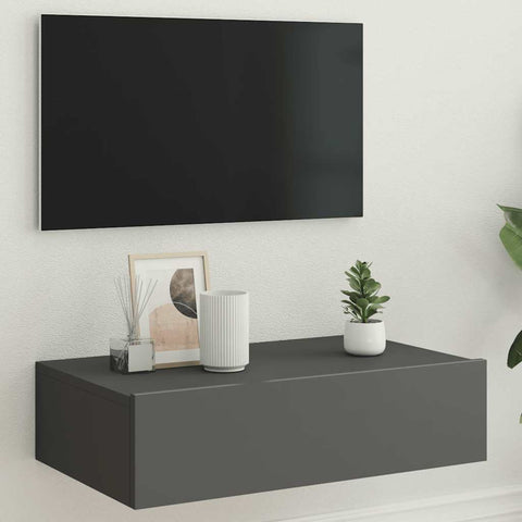 vidaXL TV Cabinet with LED Lights Grey 60x35x15.5 cm