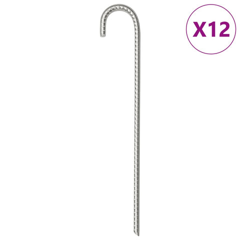 vidaXL Tent Pegs 12 pcs 37 cm Ç?10 mm Galvanised Steel