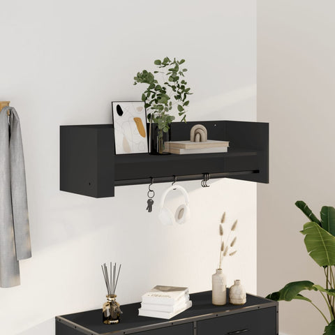 vidaXL Wall Shelf Black 100x35x30.5 cm Engineered Wood