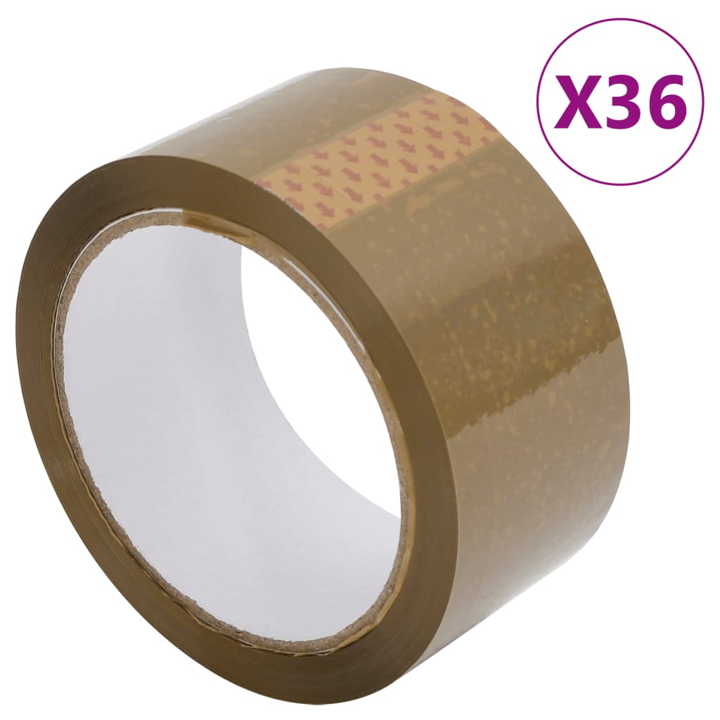 vidaXL Packaging Tape 36 pcs Brown 48 mm x 66 m