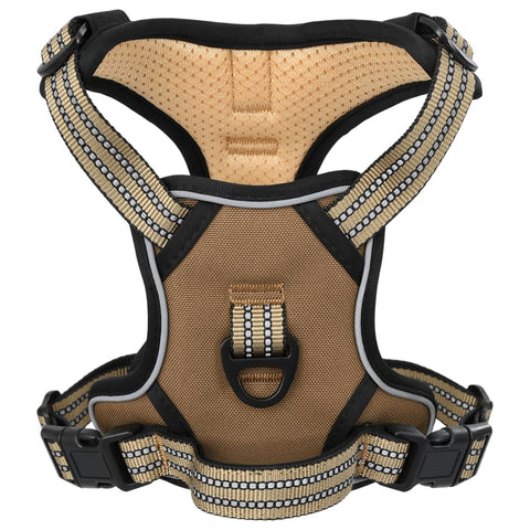 vidaXL Dog Harness with Lead & Collar Adjustable Brown M