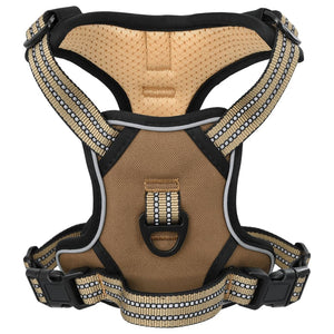 vidaXL Dog Harness with Lead & Collar Adjustable Brown XL