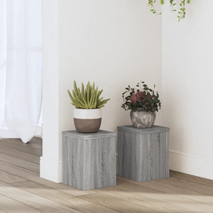 vidaXL Plant Stands 2 pcs Grey Sonoma 15x15x20 cm Engineered Wood