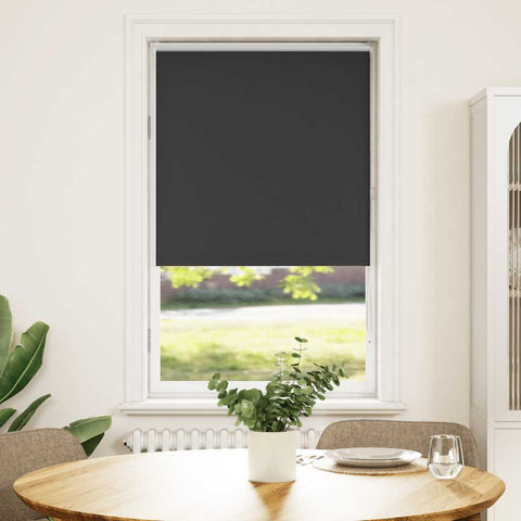 vidaXL Roller Blind Blackout Black 80x130 cm Fabric Width 75.7 cm Polyester