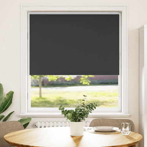 vidaXL Roller Blind Blackout Black 90x130 cm Fabric Width 85.7 cm Polyester