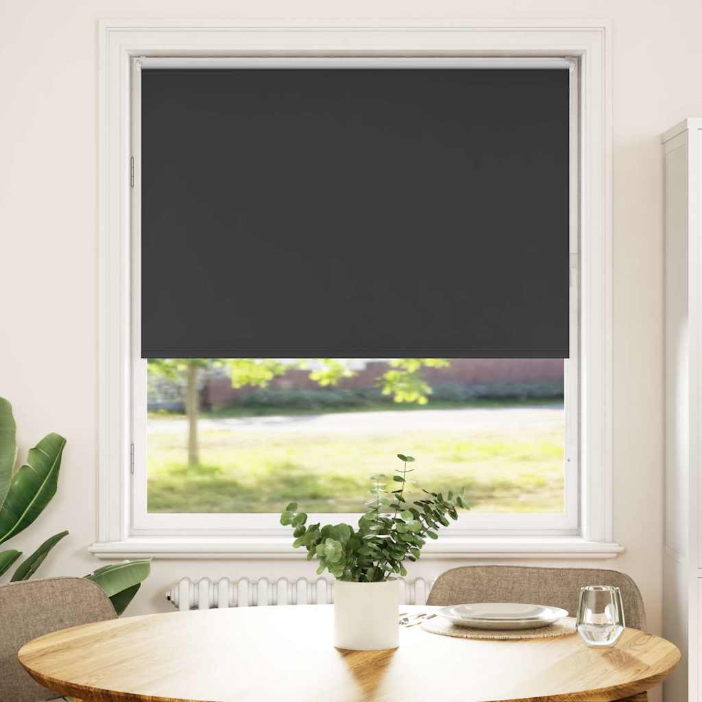 vidaXL Roller Blind Blackout Black 95x130 cm Fabric Width 90.7 cm Polyester