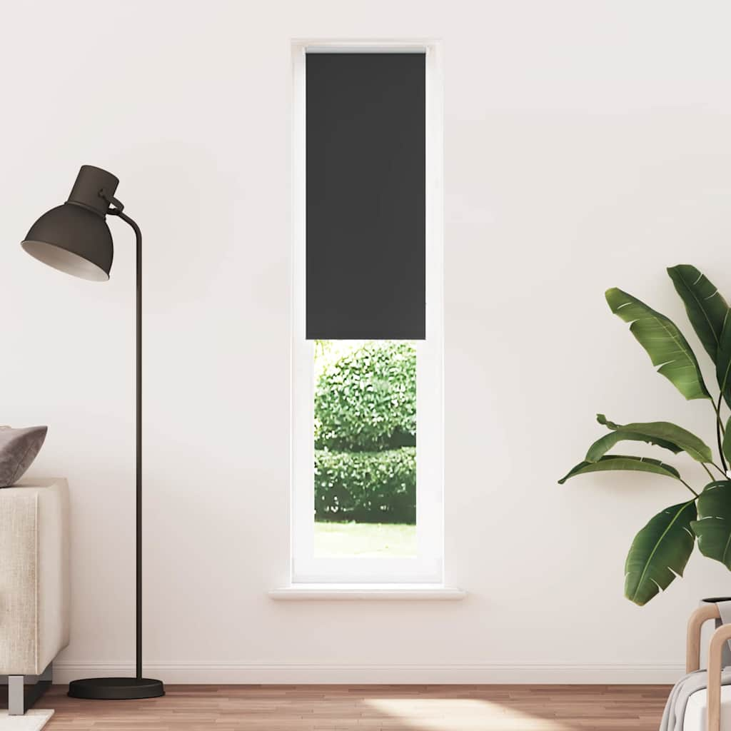 vidaXL Roller Blind Blackout Black 60x210 cm Fabric Width 55.7 cm Polyester