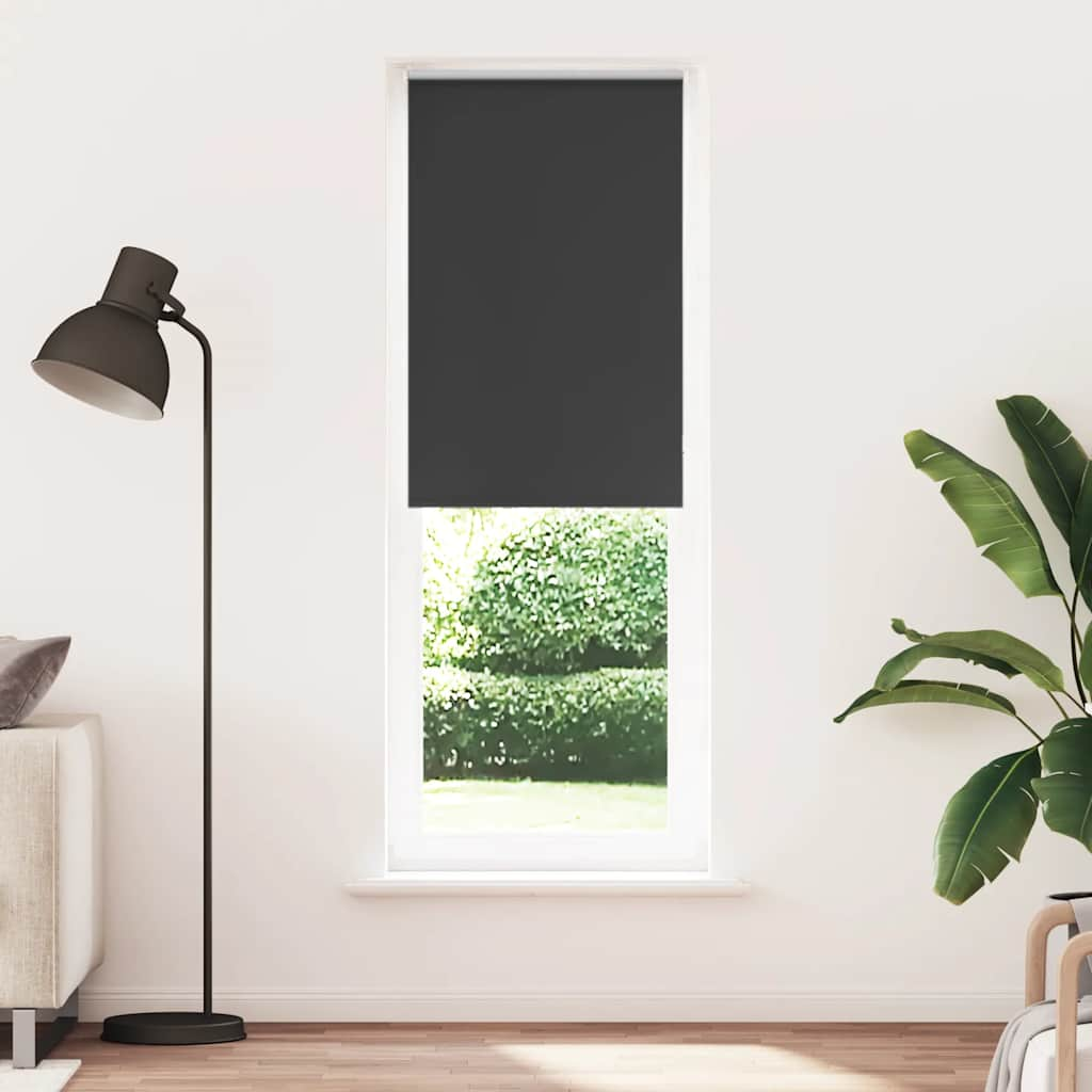 vidaXL Roller Blind Blackout Black 65x210 cm Fabric Width 60.7 cm Polyester