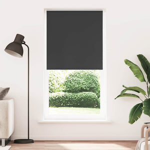 vidaXL Roller Blind Blackout Black 110x210 cm Fabric Width 105.7 cm Polyester