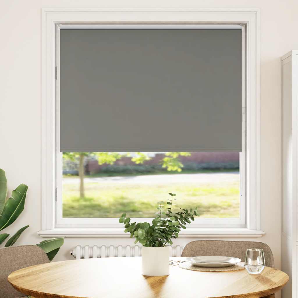 vidaXL Roller Blind Blackout Grey 95x130 cm Fabric Width 90.7 cm Polyester