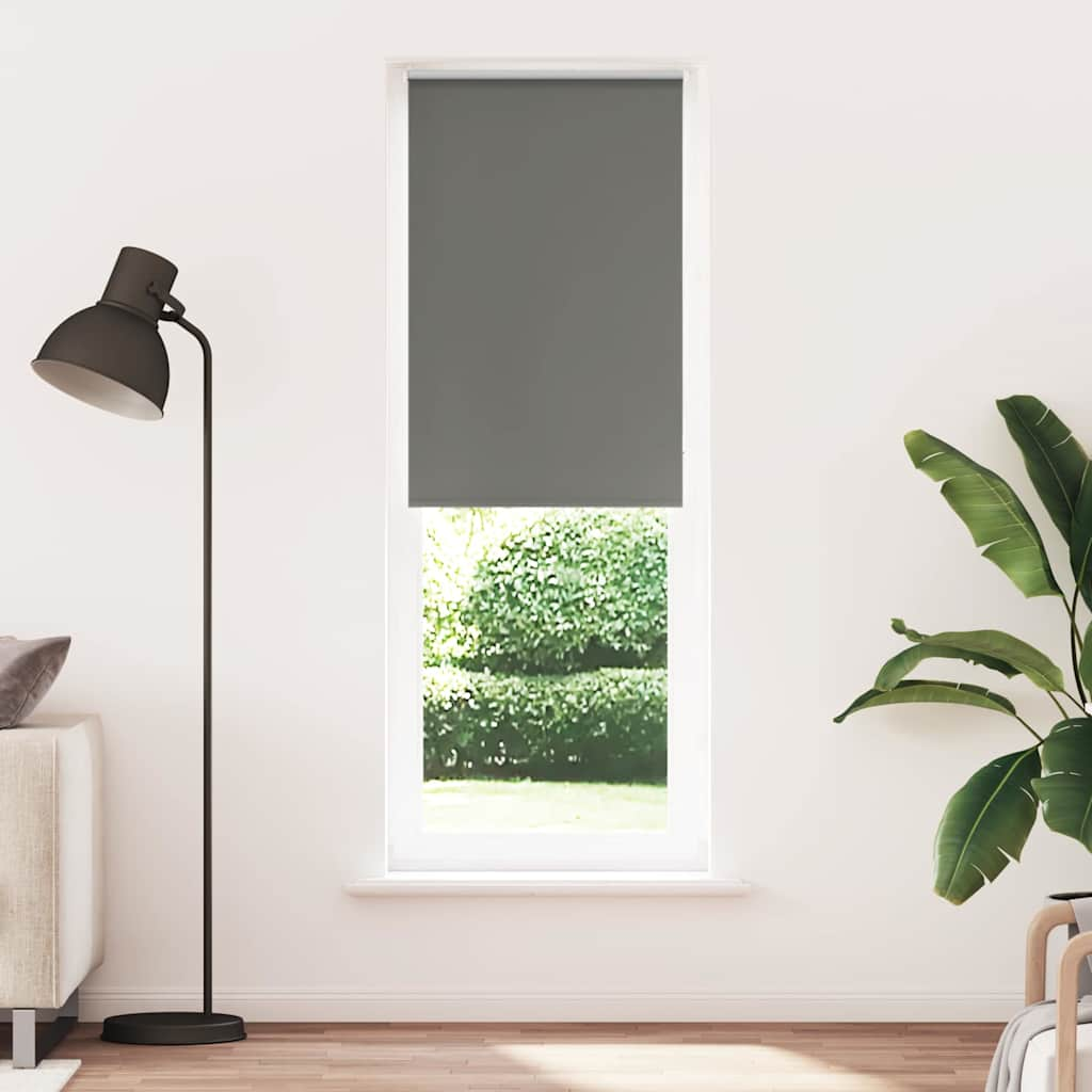 vidaXL Roller Blind Blackout Grey 75x230 cm Fabric Width 70.7 cm Polyester