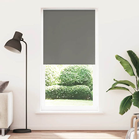 vidaXL Roller Blind Blackout Grey 105x230 cm Fabric Width 100.7 cm Polyester