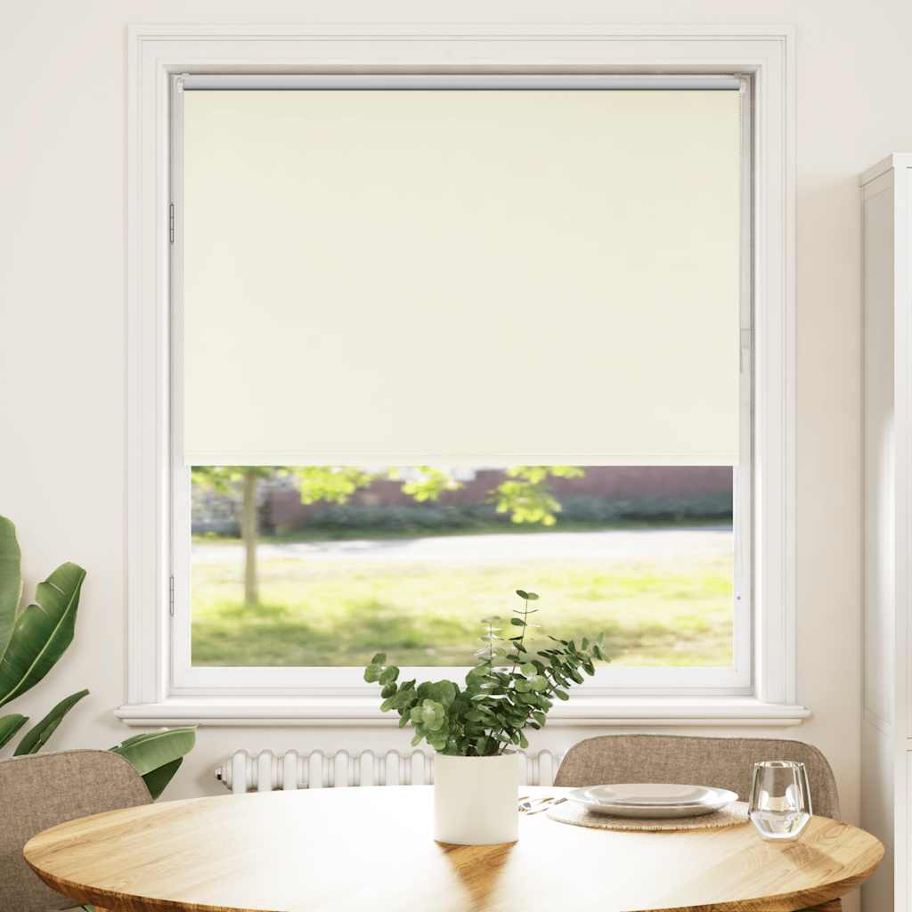 vidaXL Roller Blind Blackout Off White 90x130 cm Fabric Width 85.7 cm Polyester