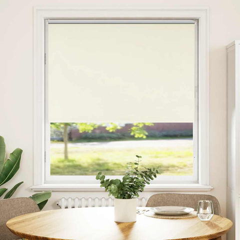 vidaXL Roller Blind Blackout Off White 100x130 cm Fabric Width 95.7 cm Polyester