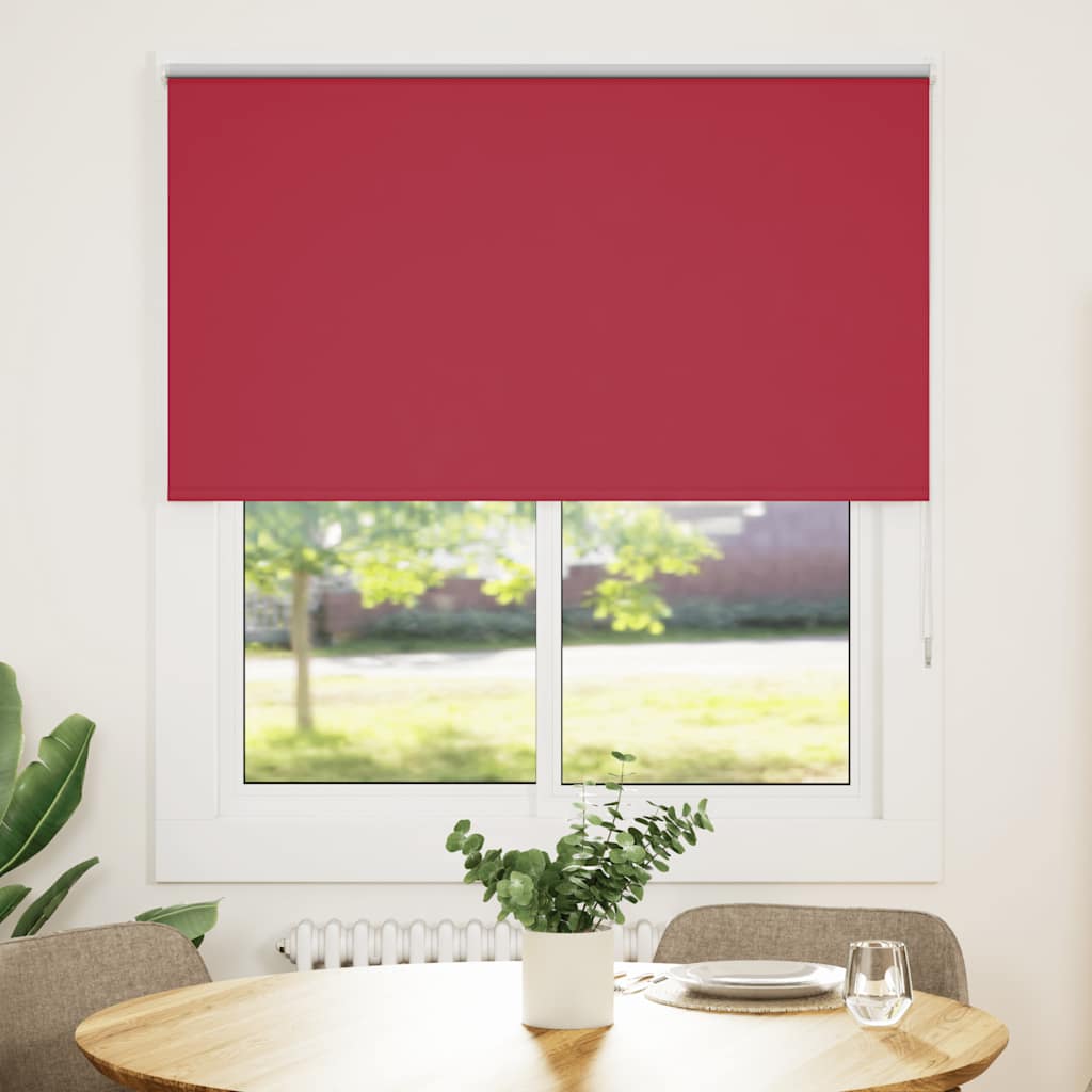 vidaXL Roller Blind Blackout Red 120x150 cm Fabric Width 116.6 cm Polyester