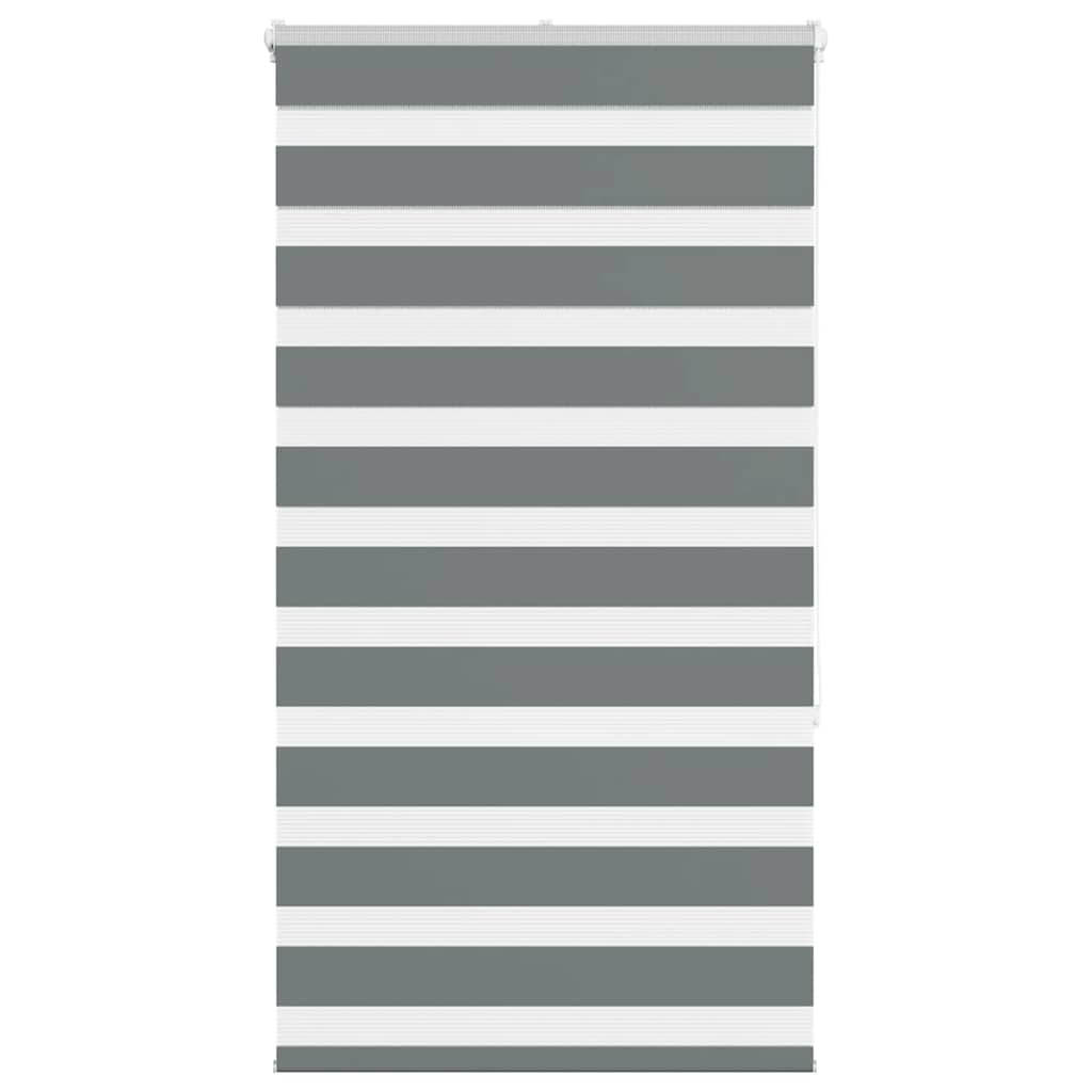 vidaXL Zebra Blind Dark Grey 85x150 cm Fabric Width 80.9 cm Polyester