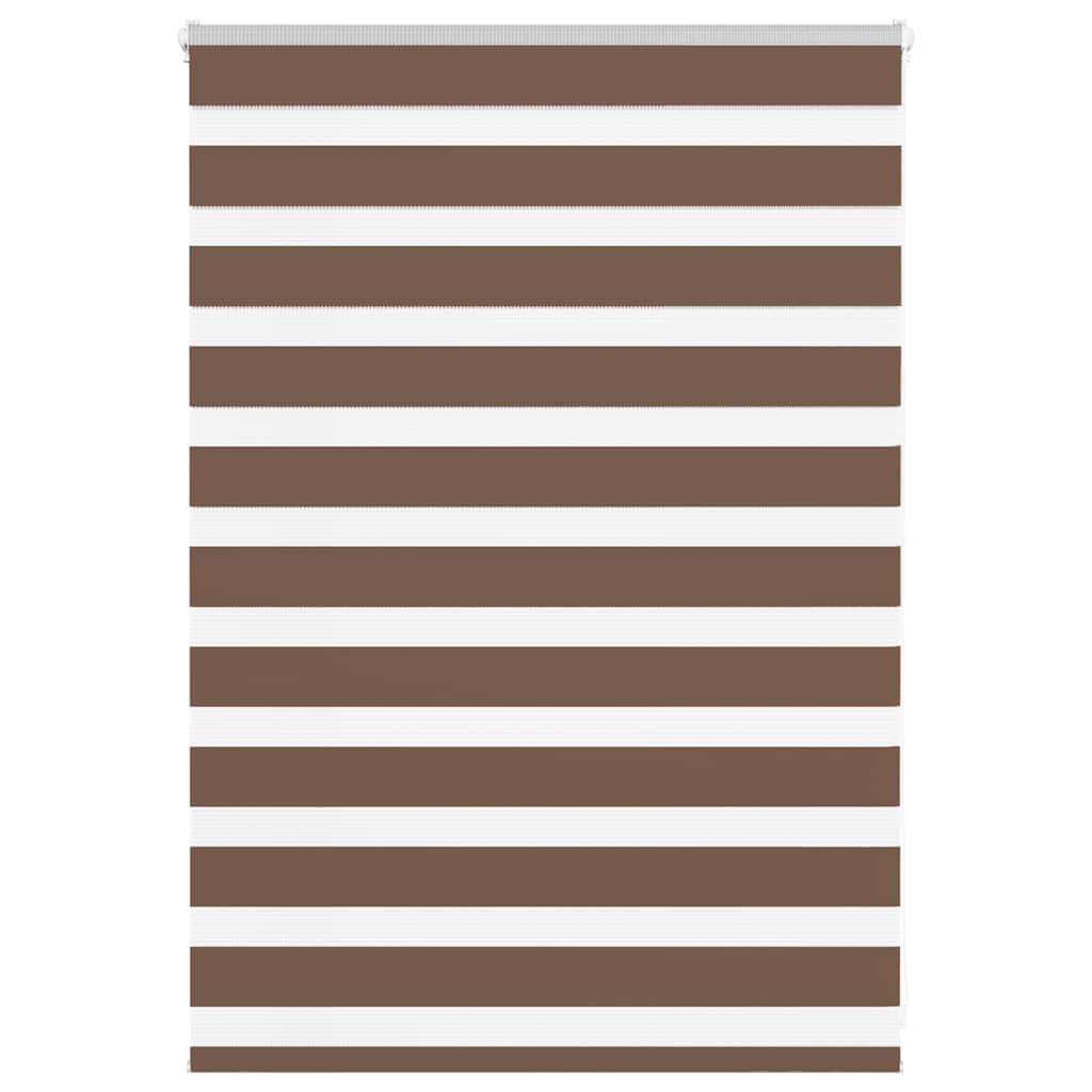 vidaXL Zebra Blind Brown 95x100 cm Fabric Width 90.9 cm Polyester