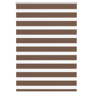 vidaXL Zebra Blind Brown 95x100 cm Fabric Width 90.9 cm Polyester