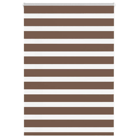 vidaXL Zebra Blind Brown 95x100 cm Fabric Width 90.9 cm Polyester