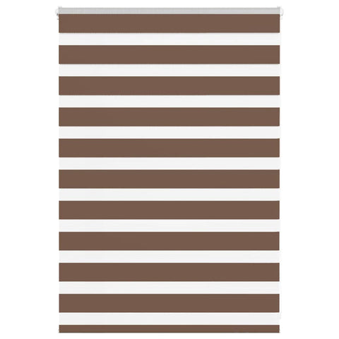 vidaXL Zebra Blind Brown 105x100 cm Fabric Width 100.9 cm Polyester