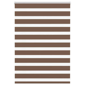 vidaXL Zebra Blind Brown 110x100 cm Fabric Width 105.9 cm Polyester