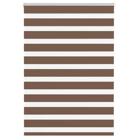 vidaXL Zebra Blind Brown 110x100 cm Fabric Width 105.9 cm Polyester