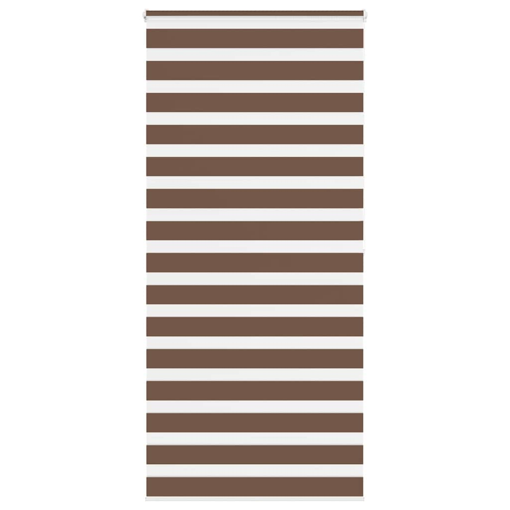 vidaXL Zebra Blind Brown 105x200 cm Fabric Width 100.9 cm Polyester