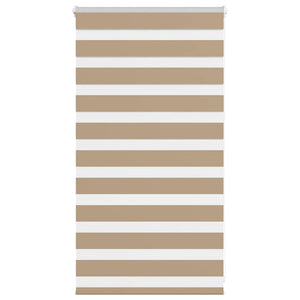 vidaXL Zebra Blind Sand Brown 90x100 cm Fabric Width 85.9 cm Polyester