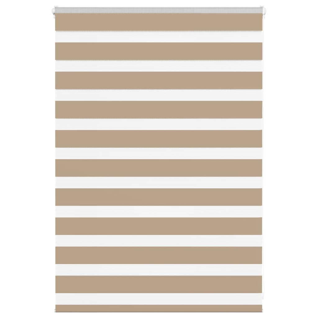 vidaXL Zebra Blind Sand Brown 100x100 cm Fabric Width 95.9 cm Polyester